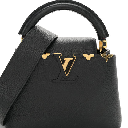 Louis Vuitton Taurillon Embellished Flower Crown Capucines Mini Black 7 of 9