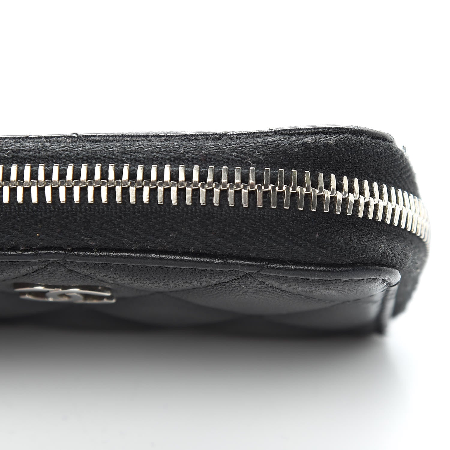 Chanel Lambskin Quilted Zip Coin Purse Black 9 of 10