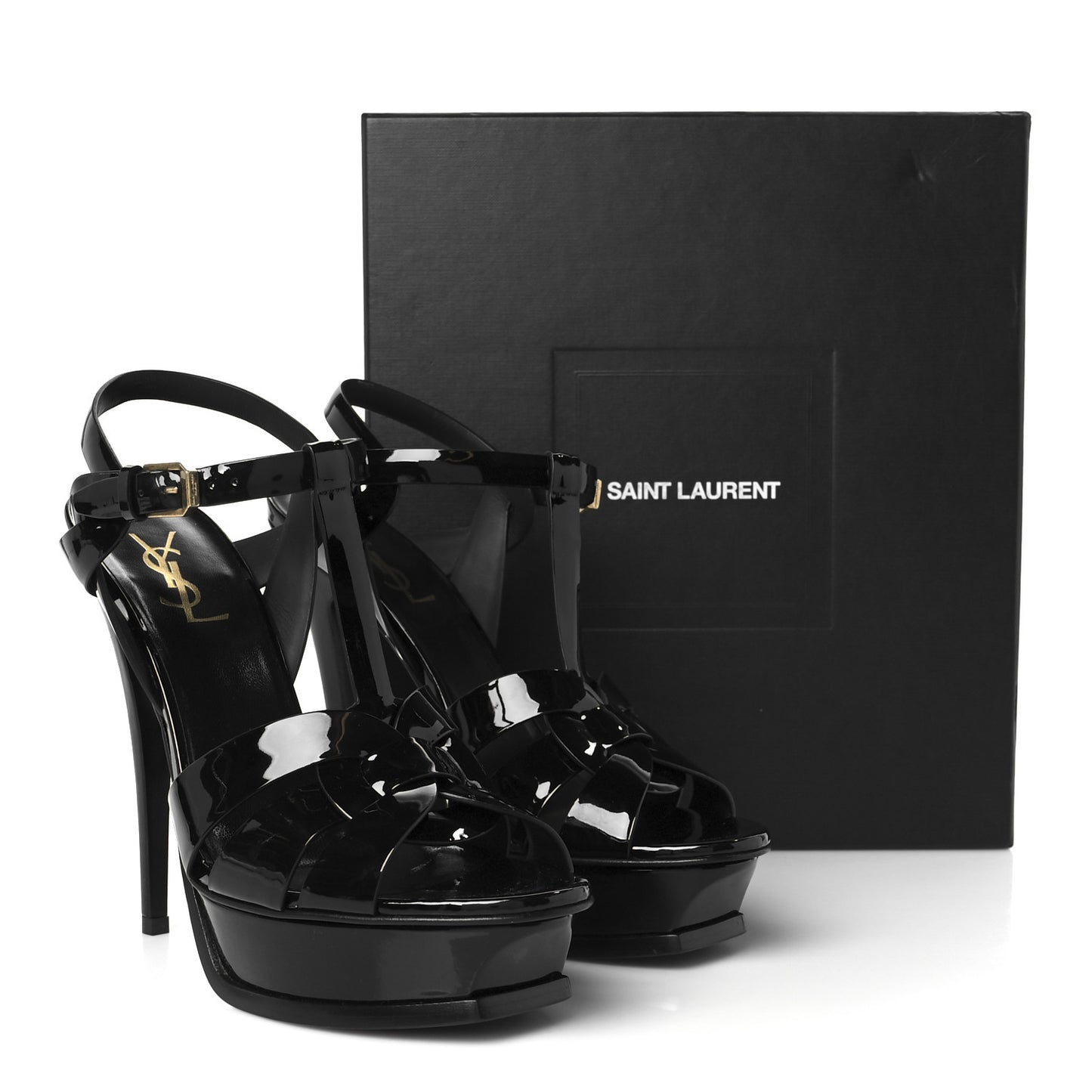 Patent Tribute 105 Platform Sandals 39.5 Black