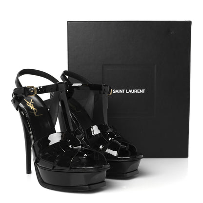Saint Laurent Patent Tribute 105 Platform Sandals 39.5 Black 10 of 10