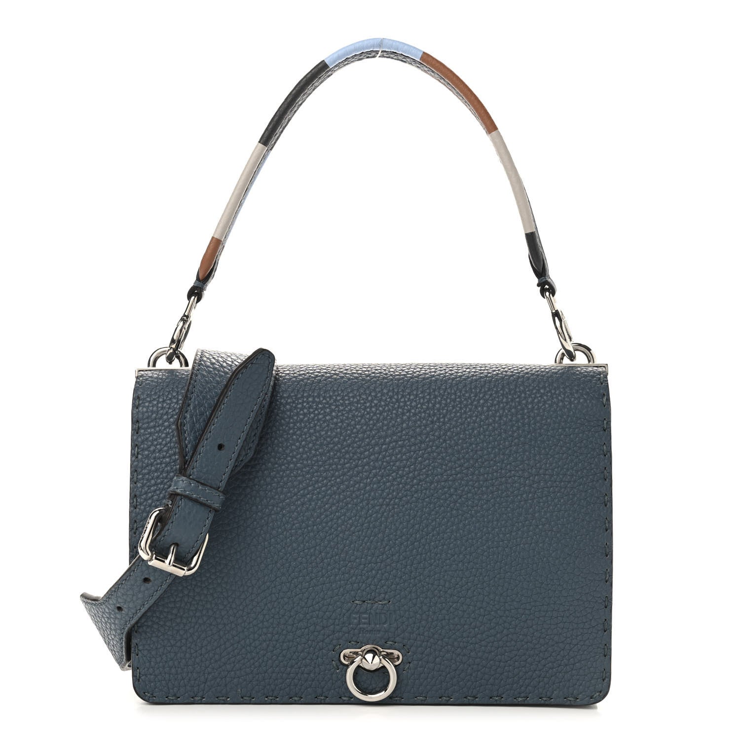 Fendi Cuoio Romano Selleria Piping Messenger Bag Tempesta Multicolor 1 of 10