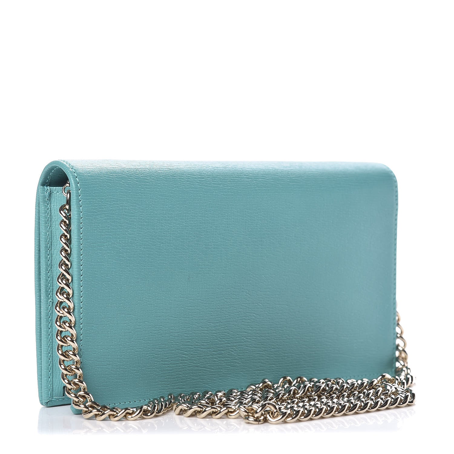Gucci Shangai Calfskin Medium Betty Chain Wallet Fresia Blue 3 of 10