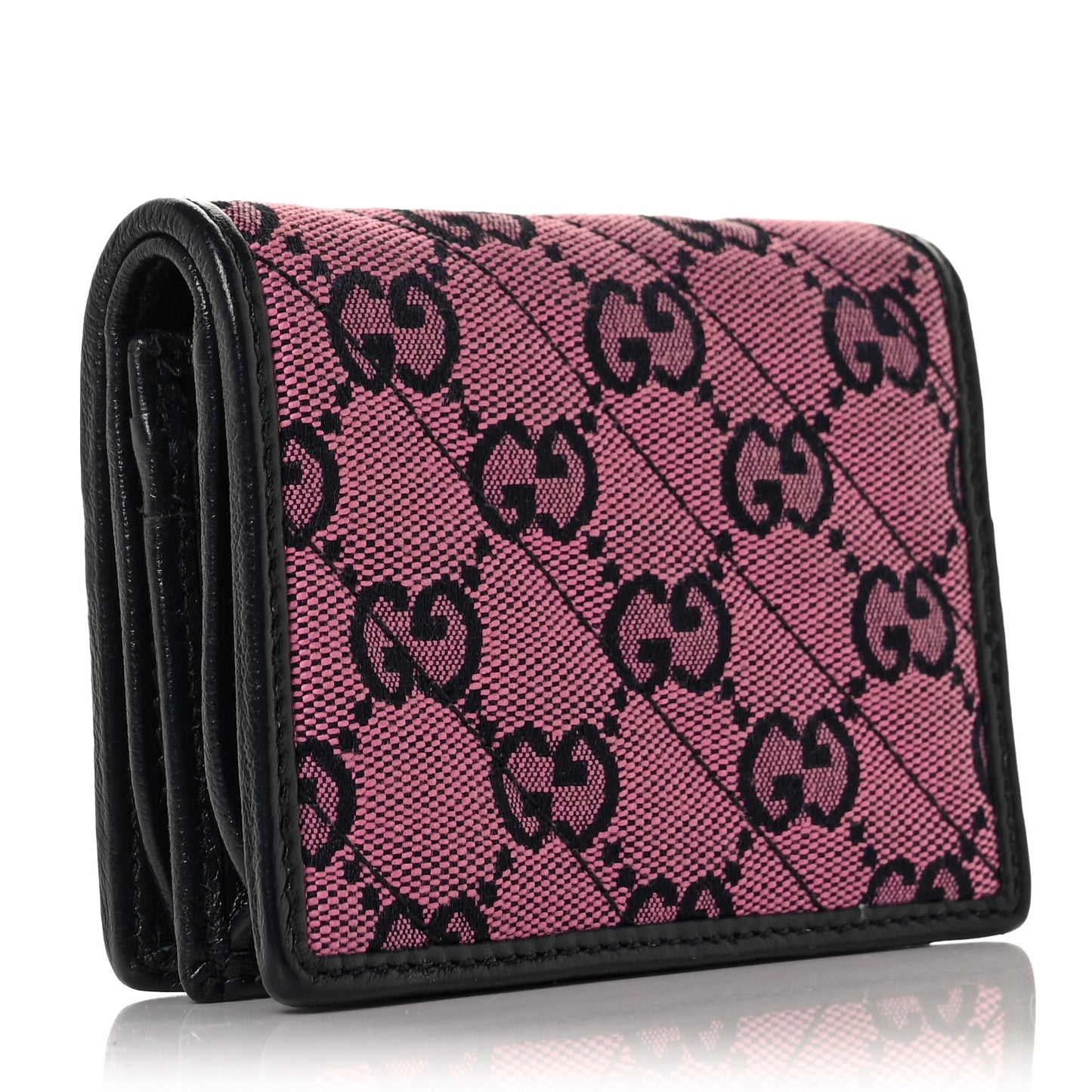 Monogram Multicolor Matelasse Diagonal GG Marmont Card Case Wallet Pink Blue