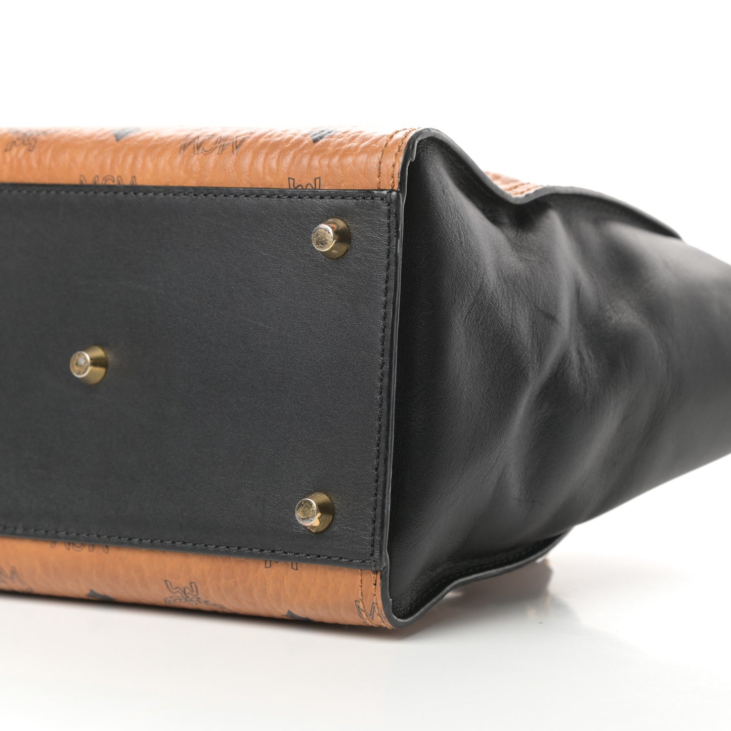Visetos Small Kathy Double Zip Tote Cognac Black