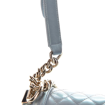 Chanel Iridescent Patent Calfskin Quilted Medium Boy Flap Light Blue 12 of 14