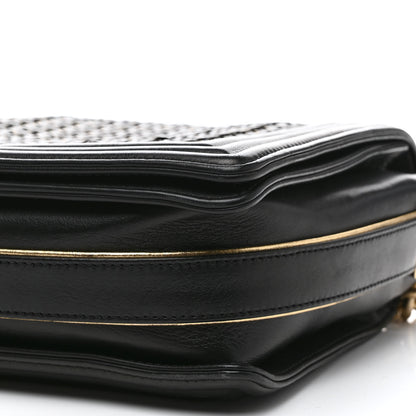 Chanel Braided Sheepskin New Medium Boy Flap Black Gold 10 of 17