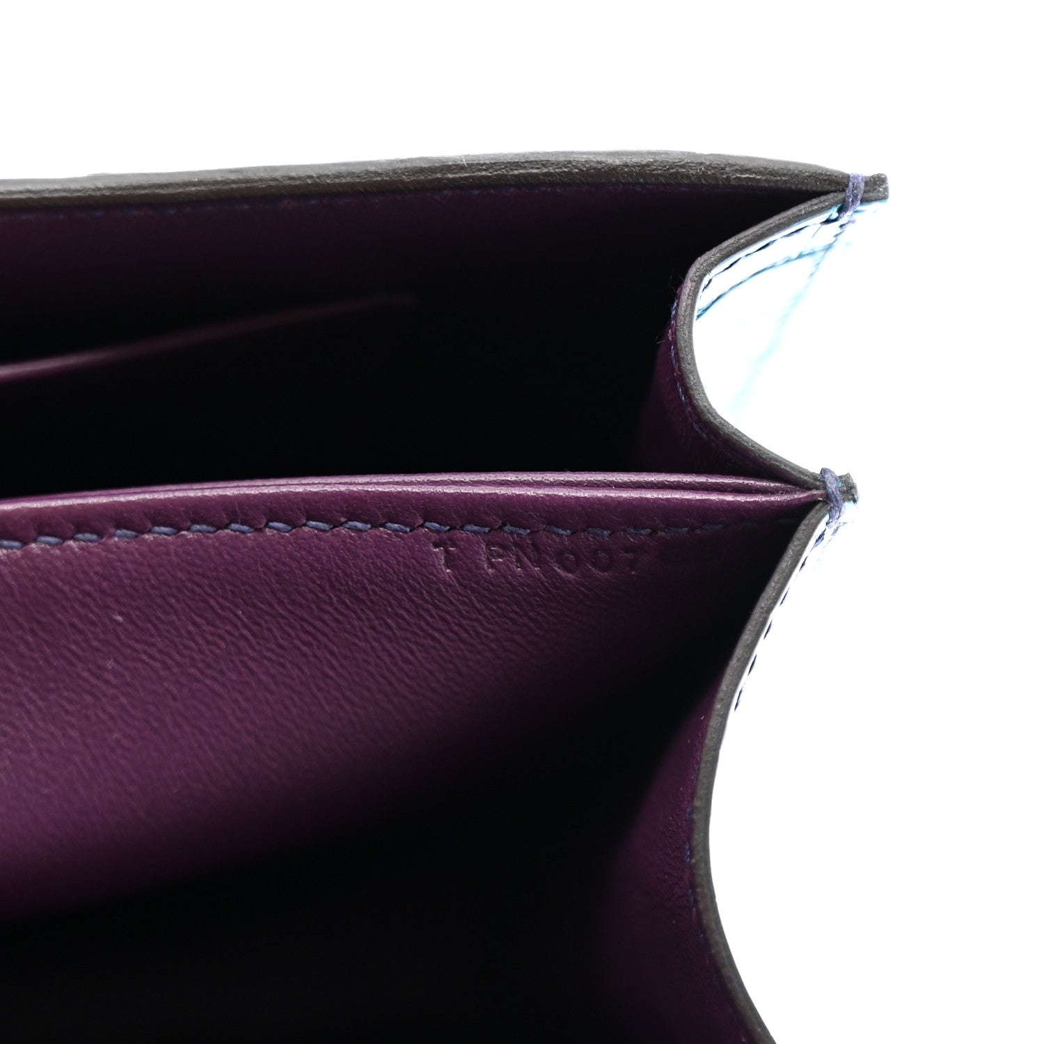 Hermes Shiny Niloticus Crocodile Constance Elan 25 Cassis Bleu Izmir Bleu Tempete 7 of 13
