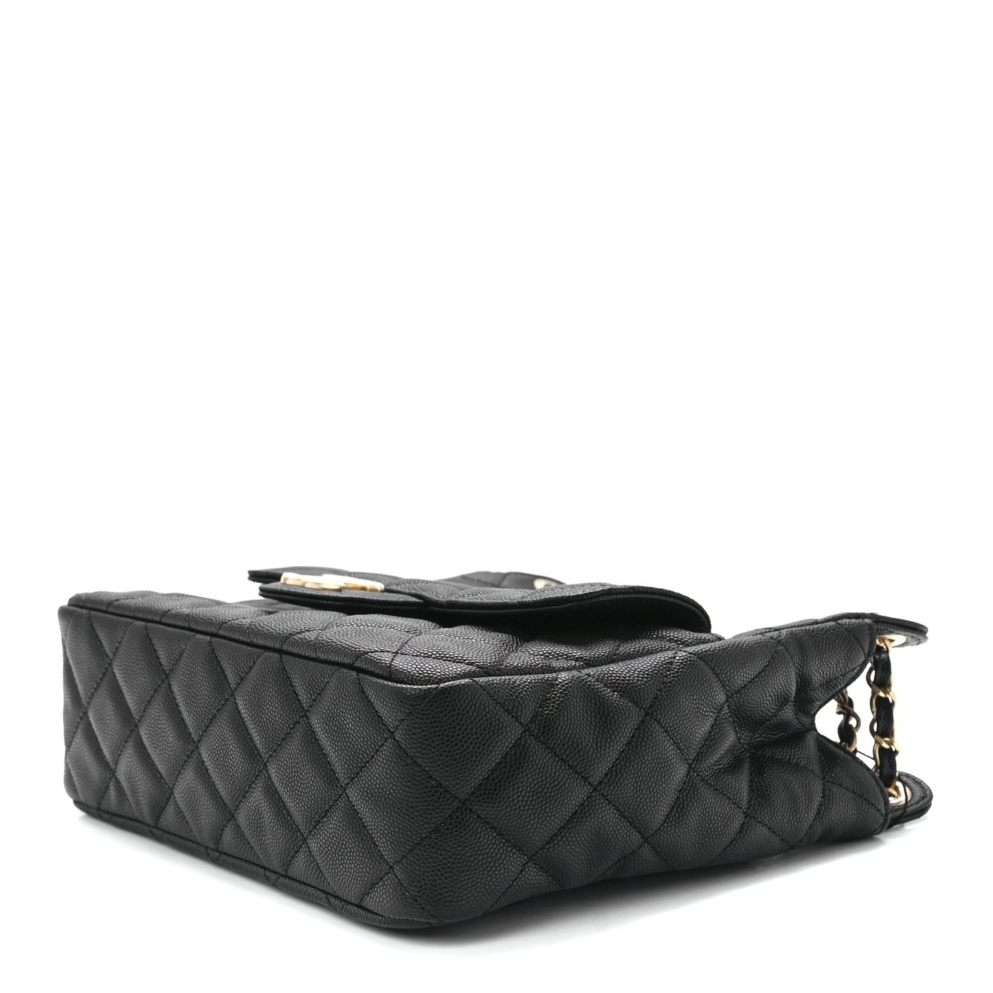 Caviar Quilted Wavy CC Hobo Black