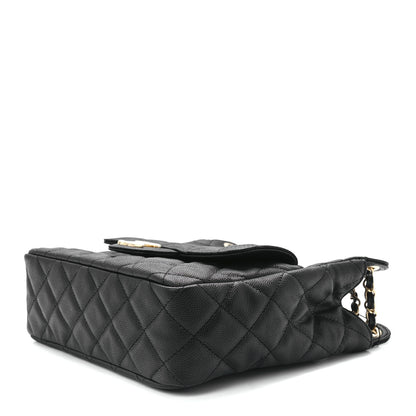 Chanel Caviar Quilted Wavy CC Hobo Black 9 of 11