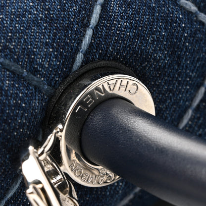 Chanel Denim Quilted Mini Coco Handle Flap Blue 39 of 40