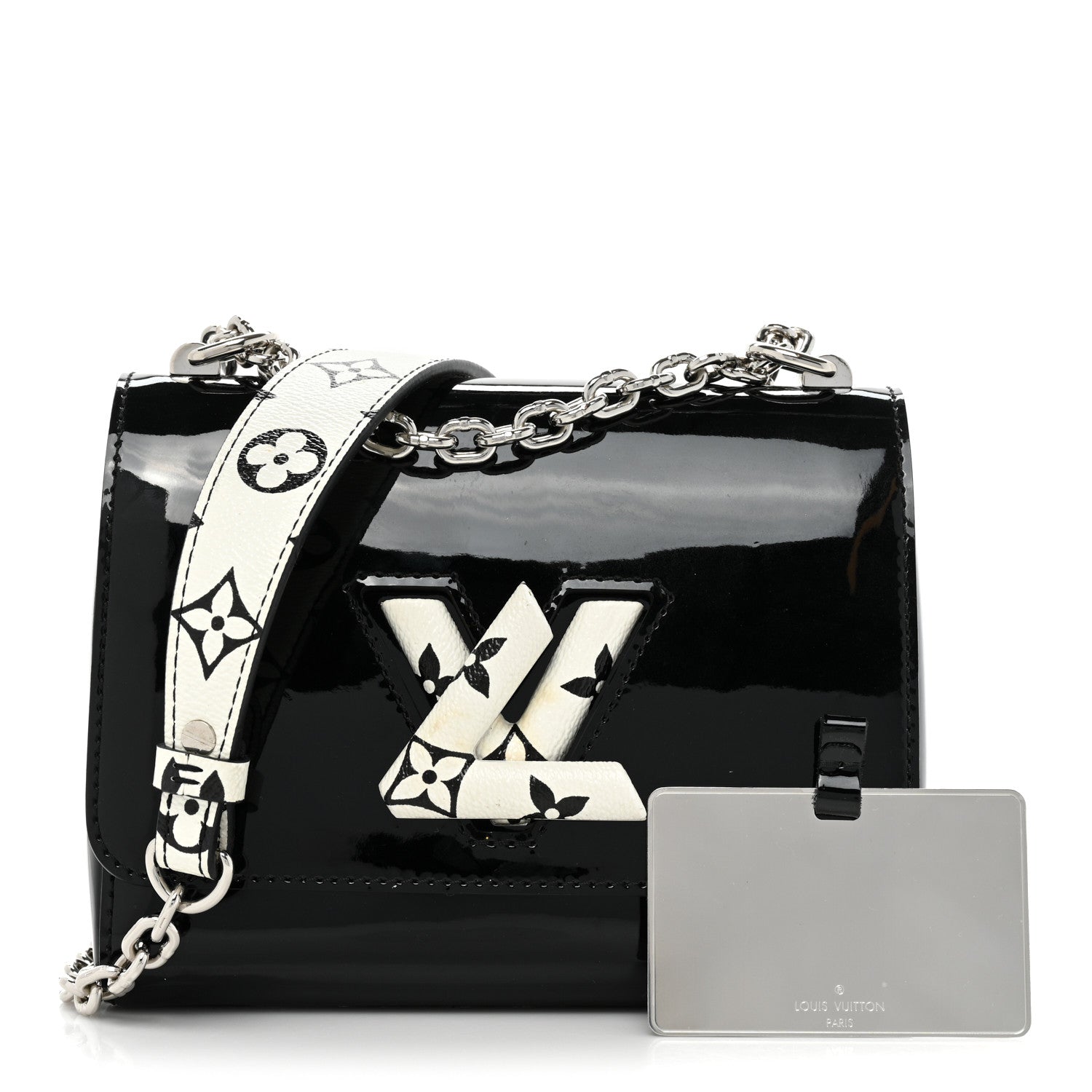 Louis Vuitton Patent Monogram Twist Shoulder Bag PM Black 3 of 14