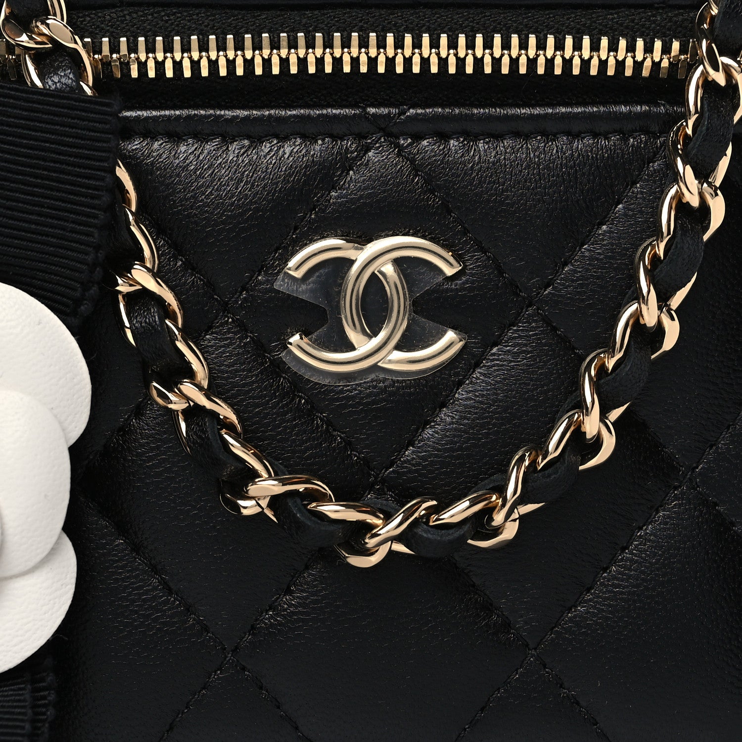 Chanel Lambskin Quilted My Chanel Lady Vanity Case With Chain Black 8 of 10