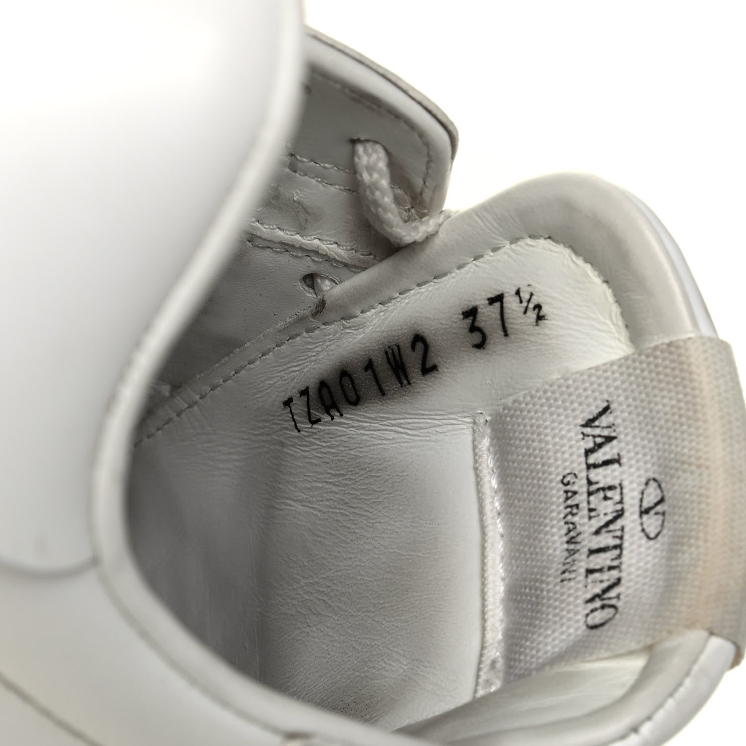 Valentino Garavani Calfskin Rockstud Untitled Open Sneakers 37.5 White 7 of 8