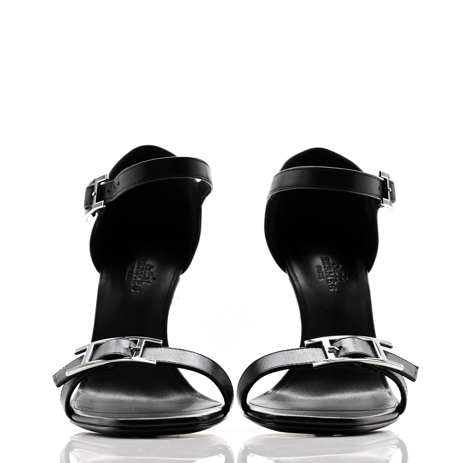 Hermes Chevre Judy 105 Sandals 37 Black 2 of 9