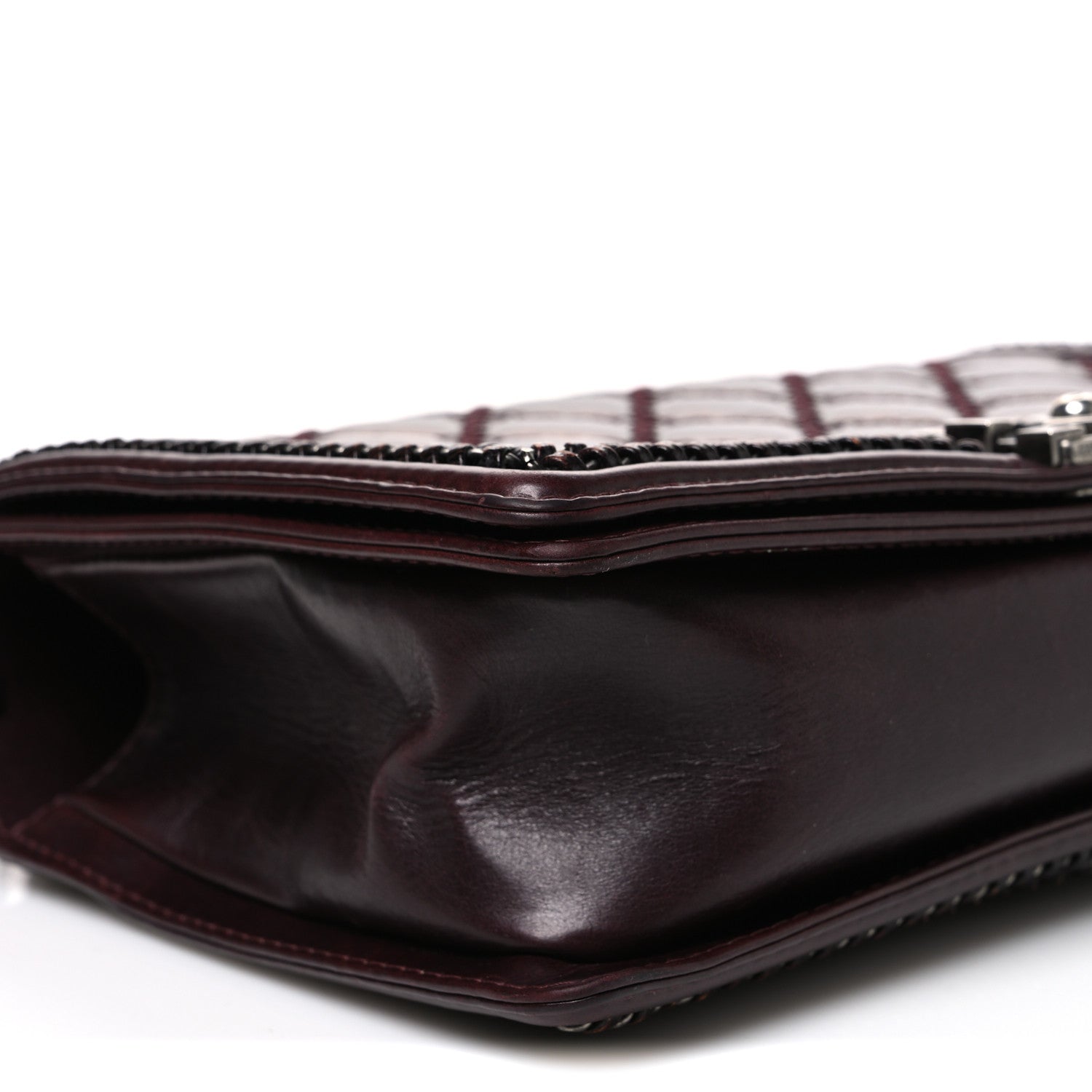 Chanel Goatskin Quilted New Medium Boy Handle Flap Burgundy 9 of 10