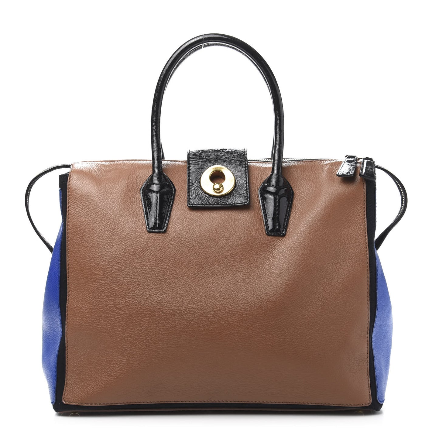 Calfskin Medium Travel Muse Two Cabas Brown Blue