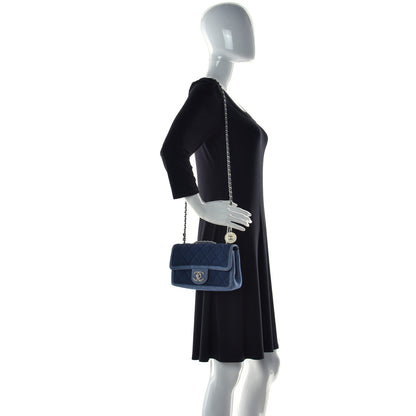 Chanel Denim Quilted Small Medallion Flap Blue 3 of 27