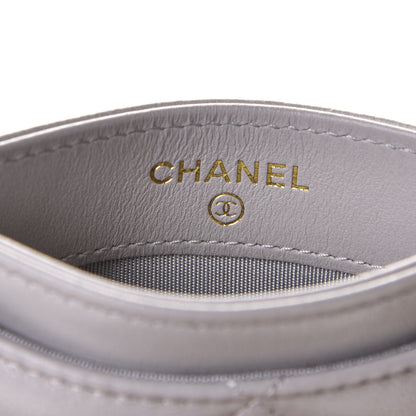 Chanel Lambskin Quilted Chanel 19 Card Holder Grey 5 of 9