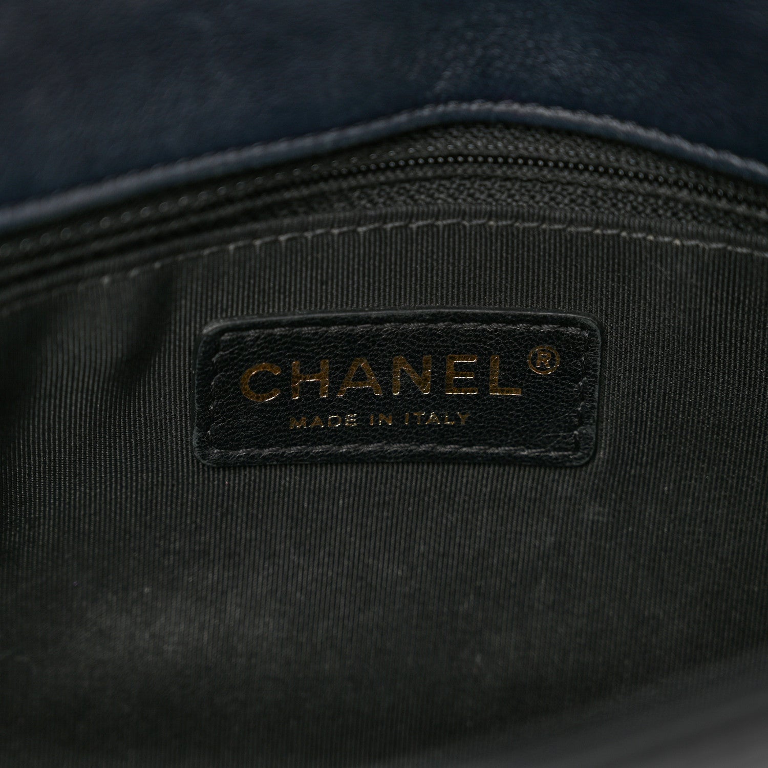 Chanel Calfskin Quilted Medium Graphic Flap Blue Black 7 of 11