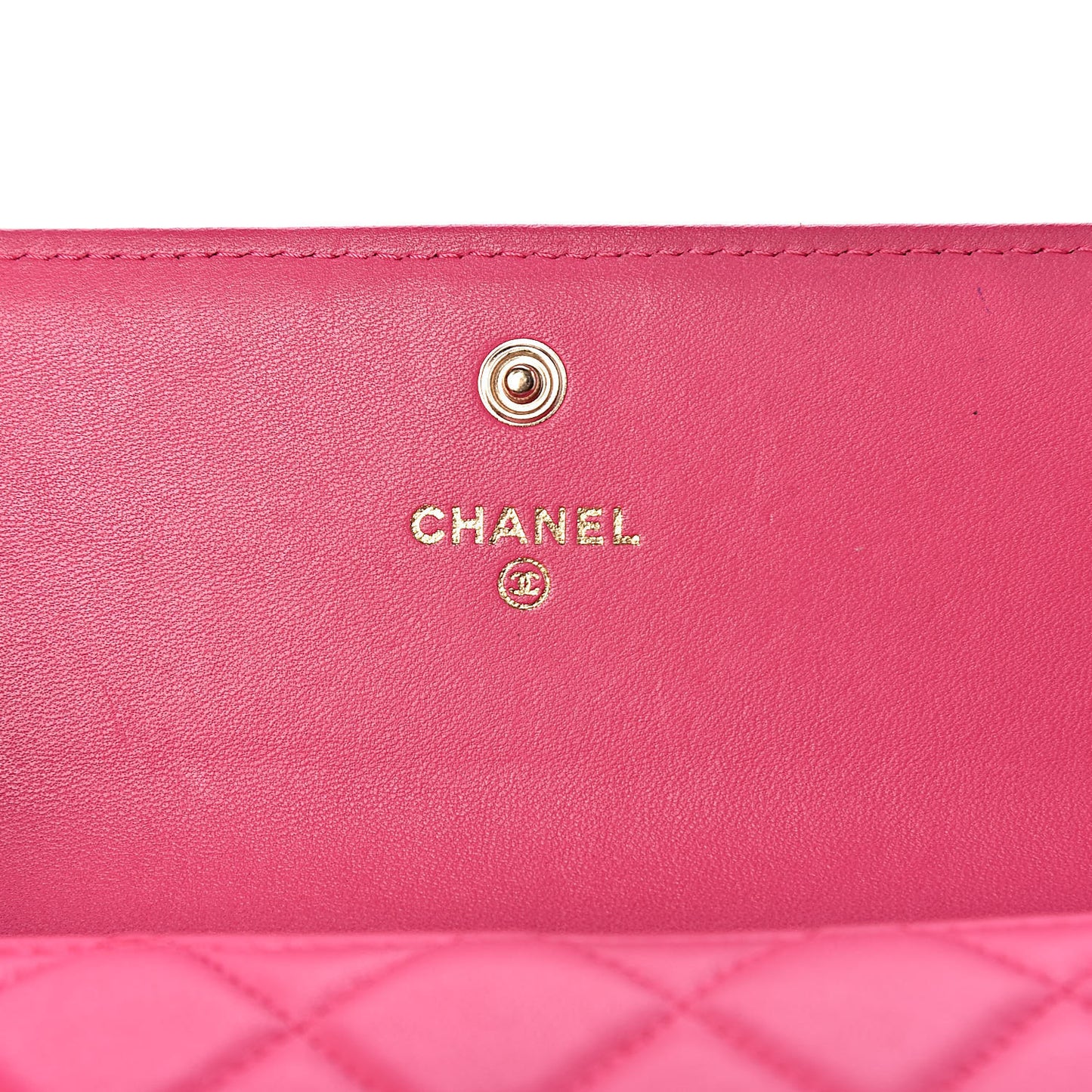 Lambskin Quilted Boy Flap Wallet Fuchsia