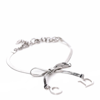 Christian Dior Bow CD Logo Bracelet Silver 1 of 7