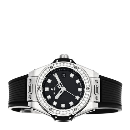 Hublot Stainless Steel Rubber Diamond Bezel 33mm Big Bang One Click Automatic Watch Black 485.SX.1270.RX 2 of 5