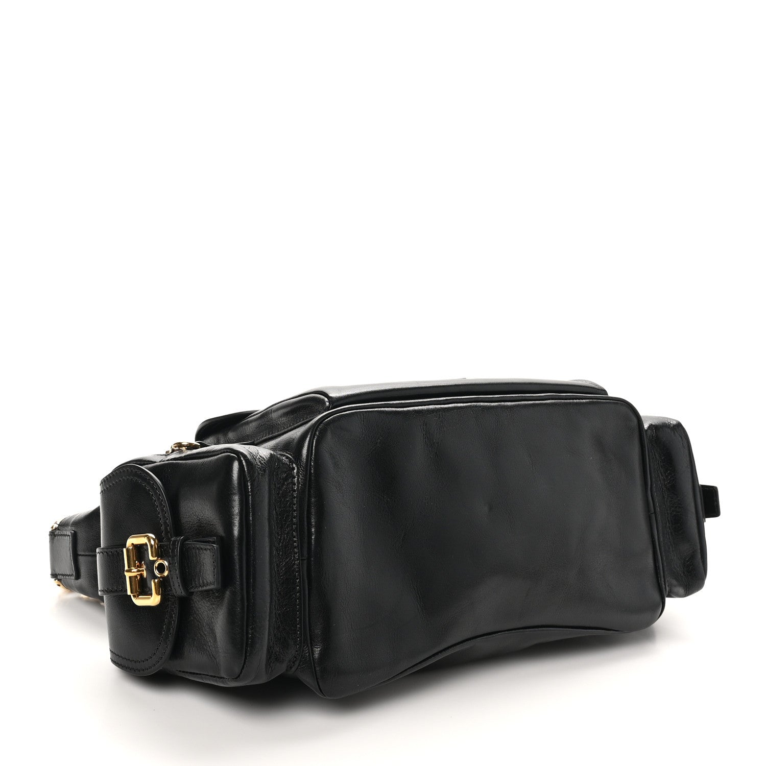 Chloe Shiny Calfskin Medium Double Carry Camera Bag Black 4 of 10