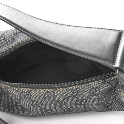 Gucci Denim Monogram GG Signature Shoulder Bag Black 5 of 11