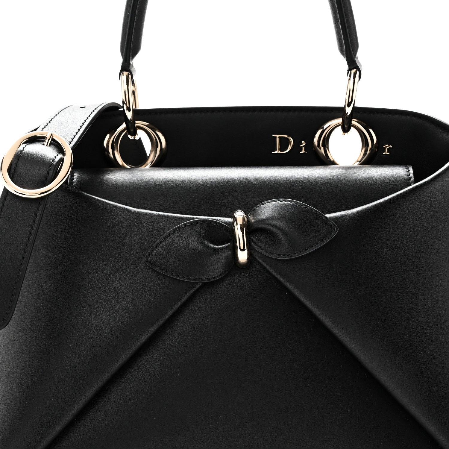 Christian Dior Shiny Smooth Calfskin Small Cigale Bag Black 7 of 9