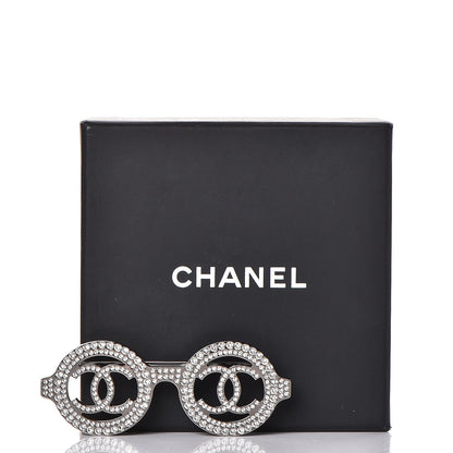 Chanel Crystal CC Sunglasses Brooch Silver 5 of 5