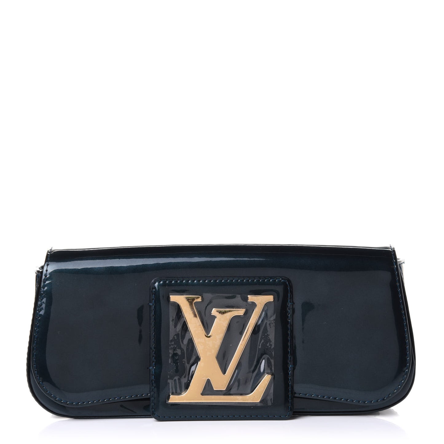 Patent Sobe Clutch Blue Nuit