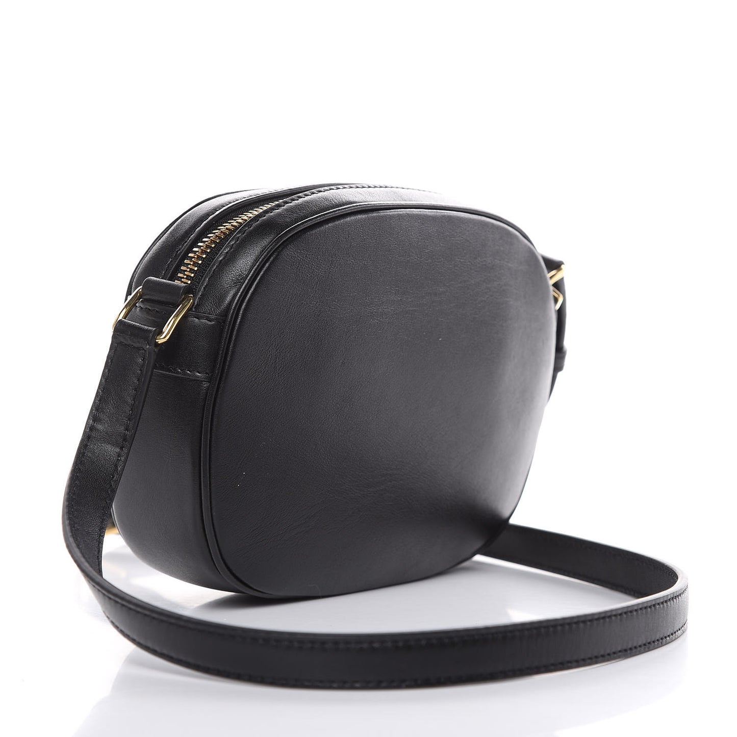 Calfskin Quilted Small C Charm Bag Black
