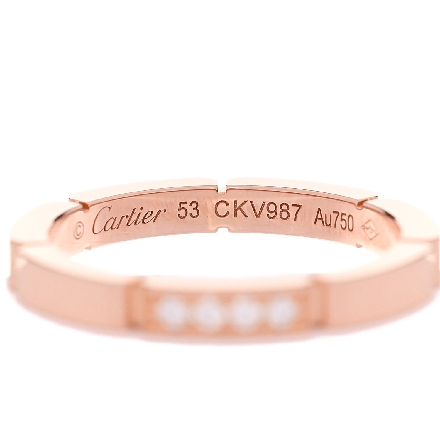 Cartier 18K Pink Gold Diamond Maillon Panthere Wedding Band Ring 53 6.5 4 of 5