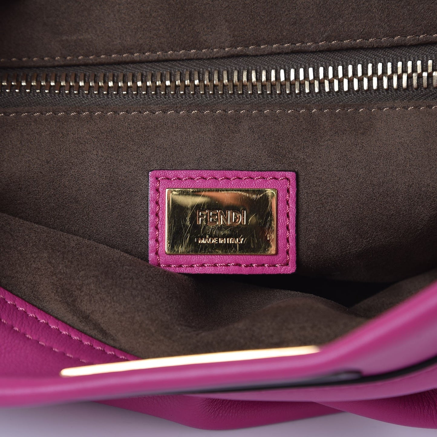 Vitello Seta Medium Peekaboo Iconic Satchel Magenta