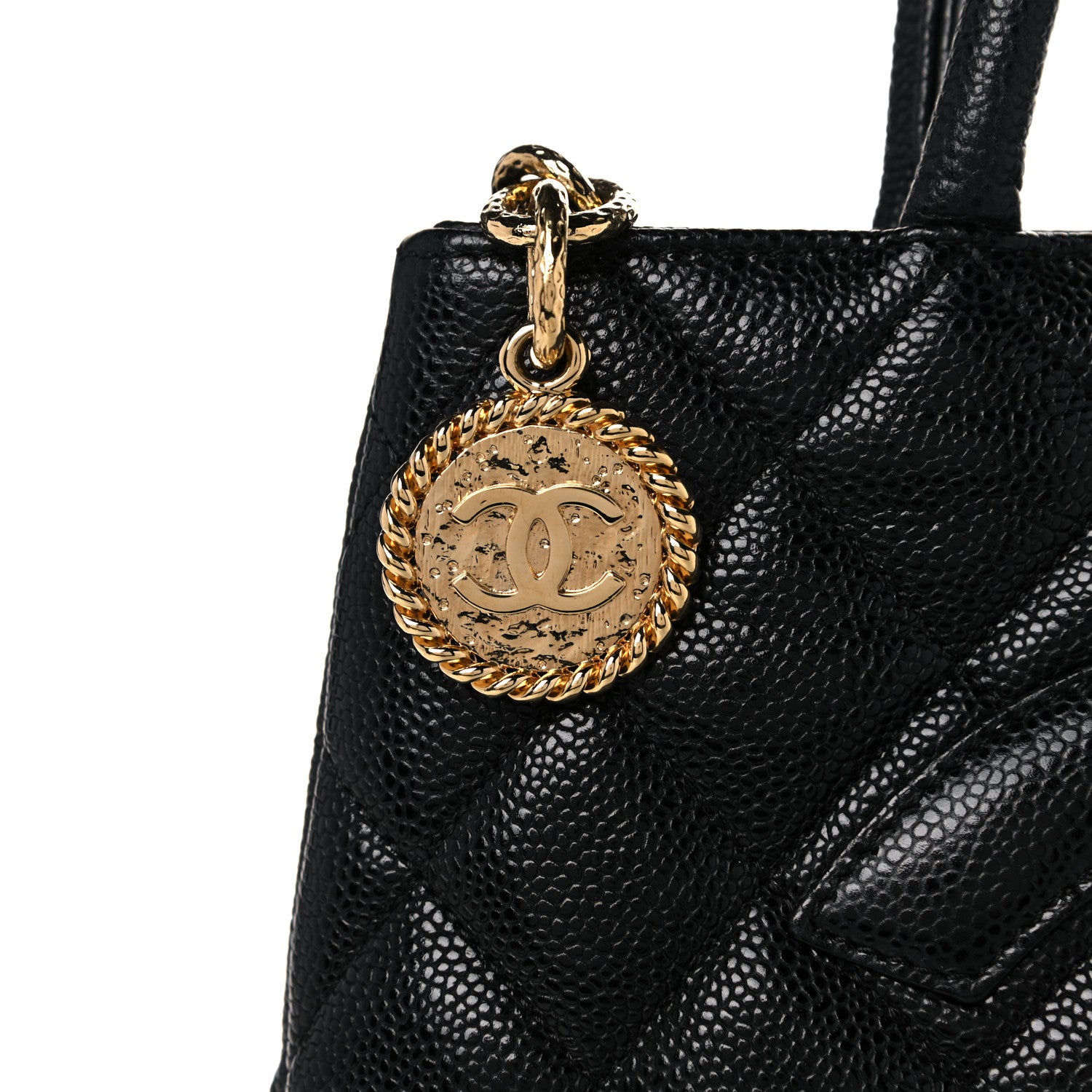 Chanel Caviar Quilted Medallion Tote Black 12 of 15
