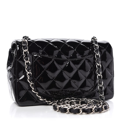 Chanel Patent Calfskin Quilted Mini Rectangular Flap Black 3 of 10