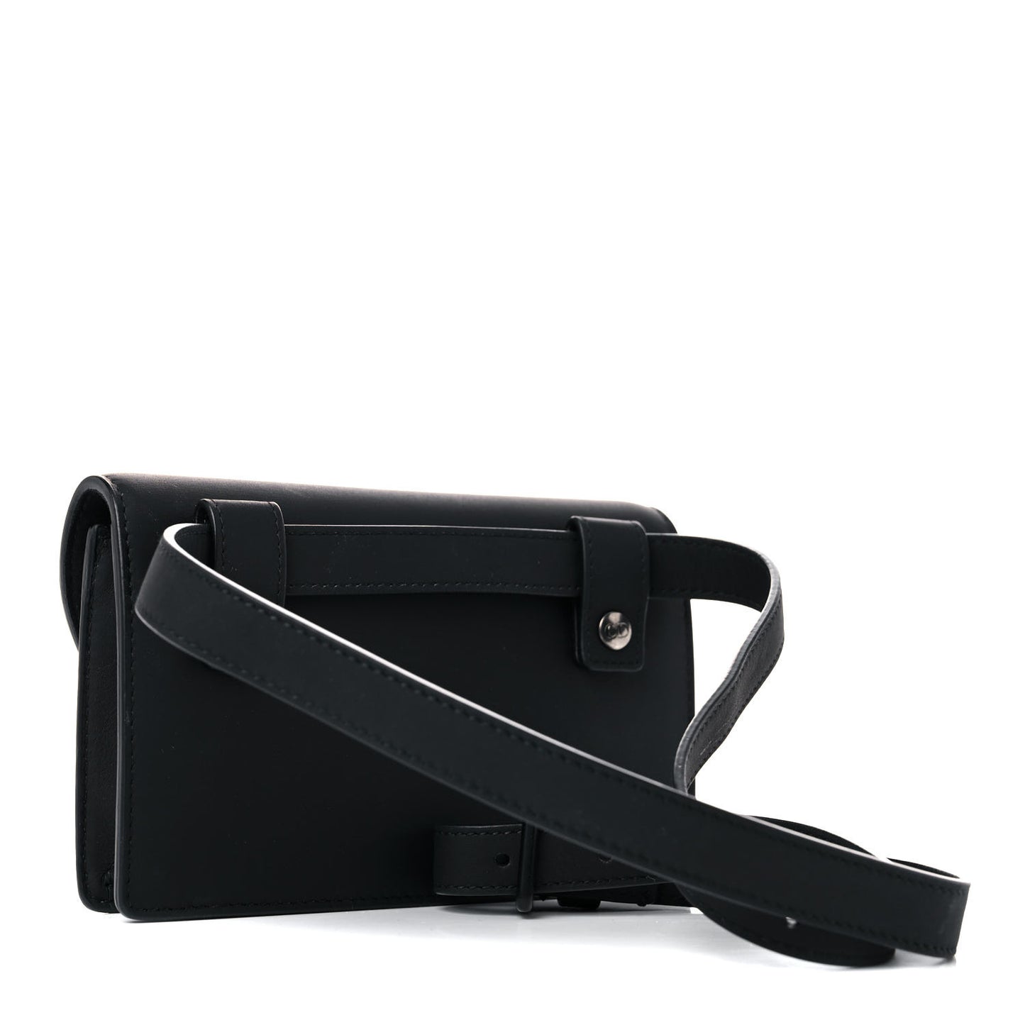 Ultra Matte Calfskin Saddle Belt Bag Black