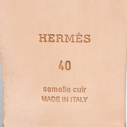 Hermes Box Calfskin Oran Sandals 40 White 6 of 6