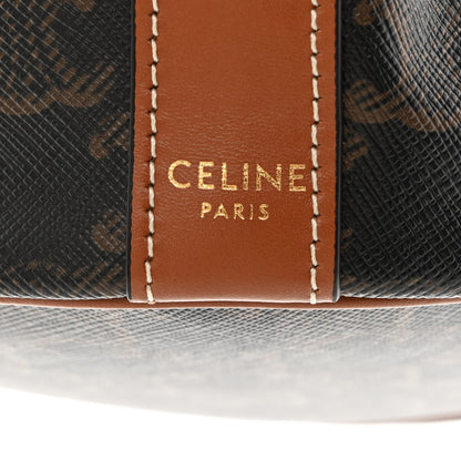 Celine Triomphe Canvas Calfskin Small Drawstring Bucket Bag Tan 6 of 11