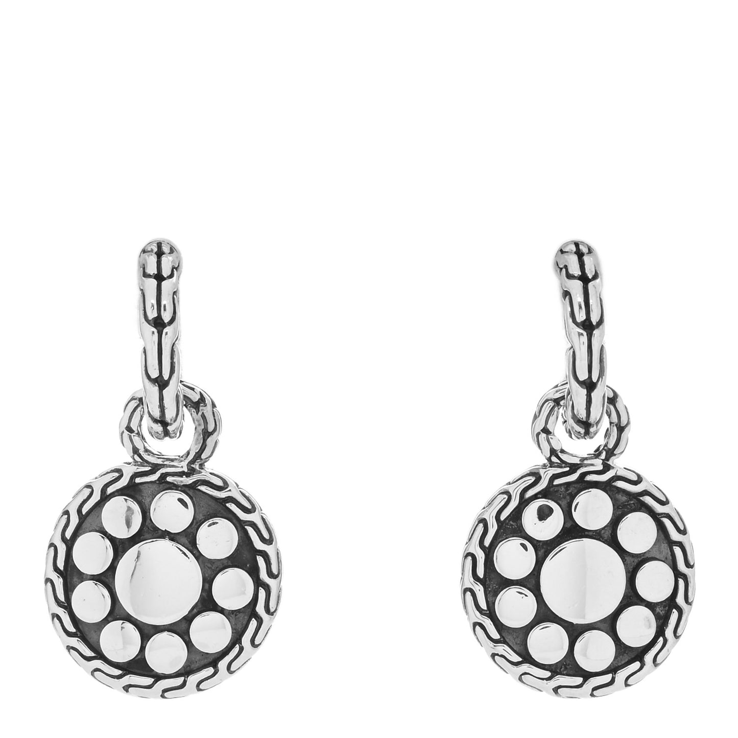 Sterling Silver Dot Door Knocker Drop Earrings
