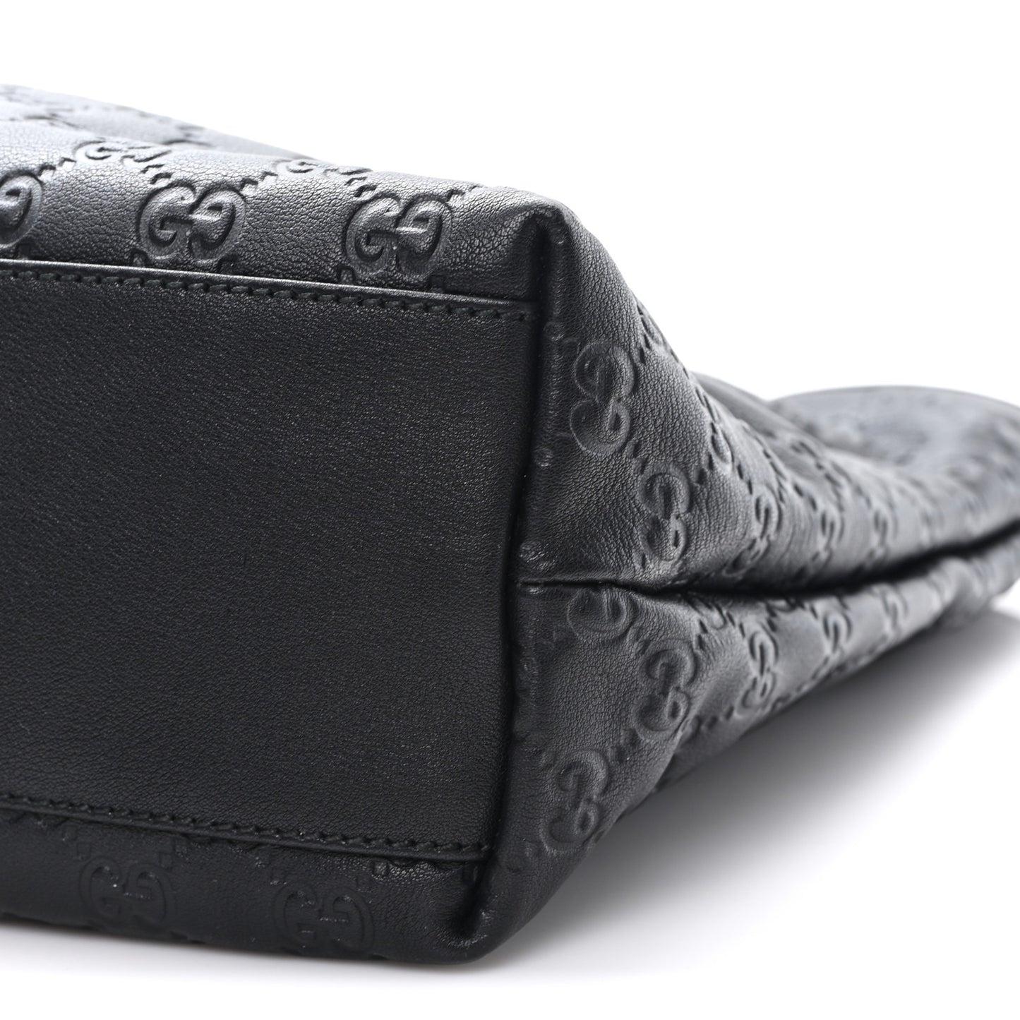 Guccissima Medium Zippered Shopping Tote Black