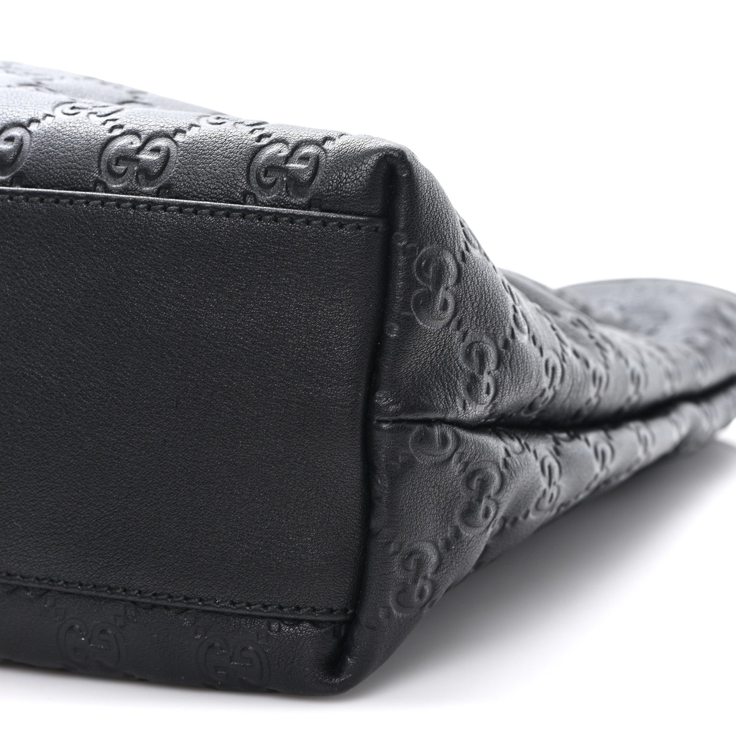 Gucci Guccissima Medium Zippered Shopping Tote Black 10 of 10