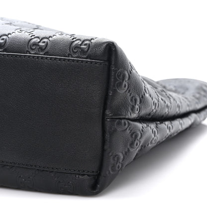 Gucci Guccissima Medium Zippered Shopping Tote Black 10 of 10