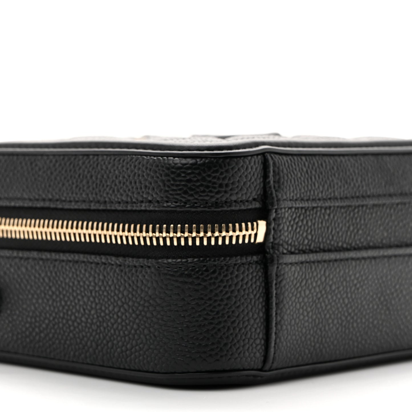 Caviar Quilted Small CC Filigree Vanity Case Black