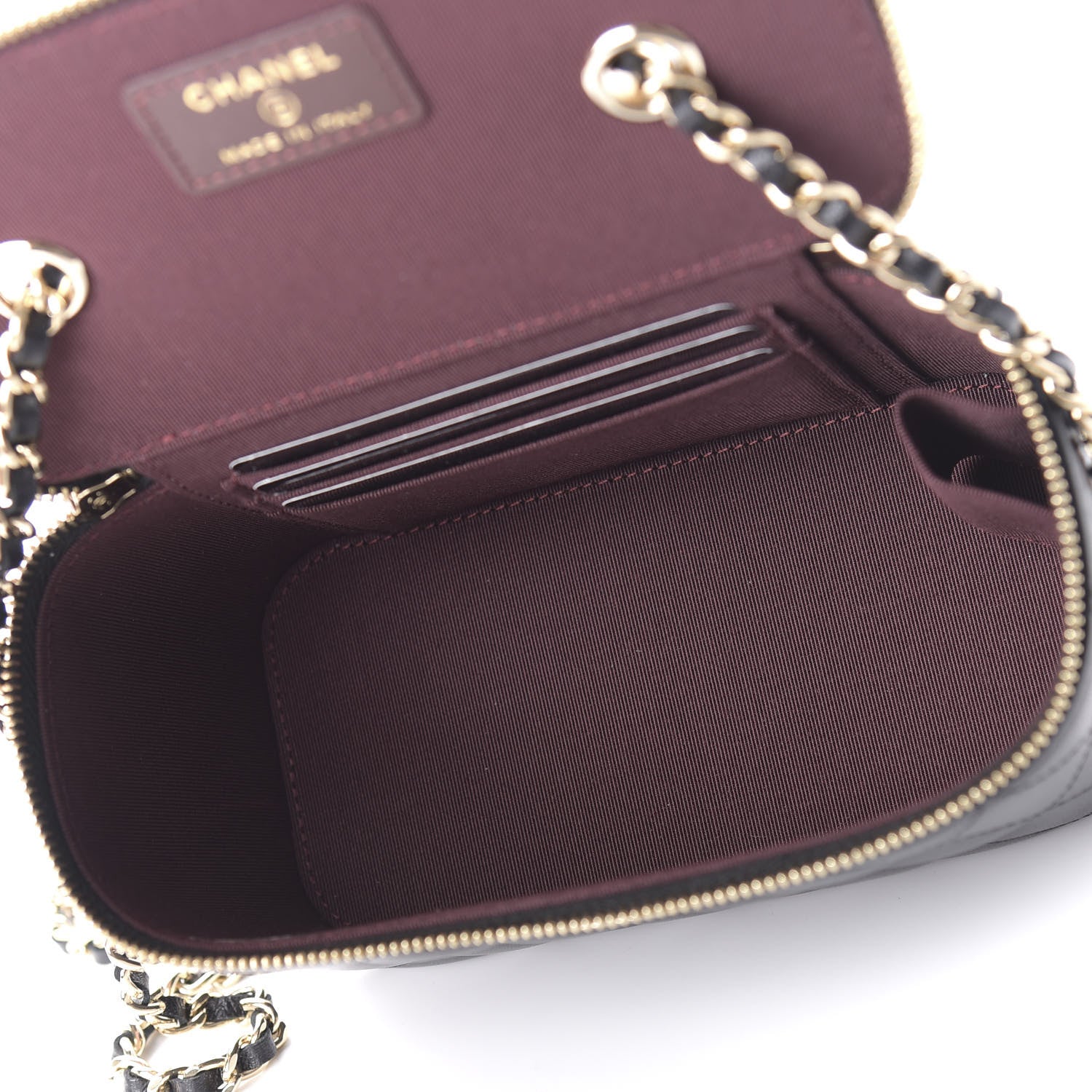 Chanel Lambskin Quilted Small Vanity Case With Chain Black 5 of 11