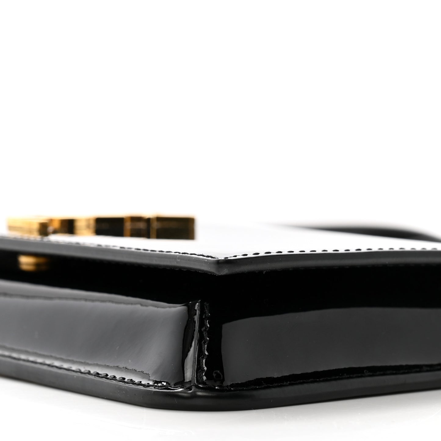 Patent Monogram Phone Holder Crossbody Black