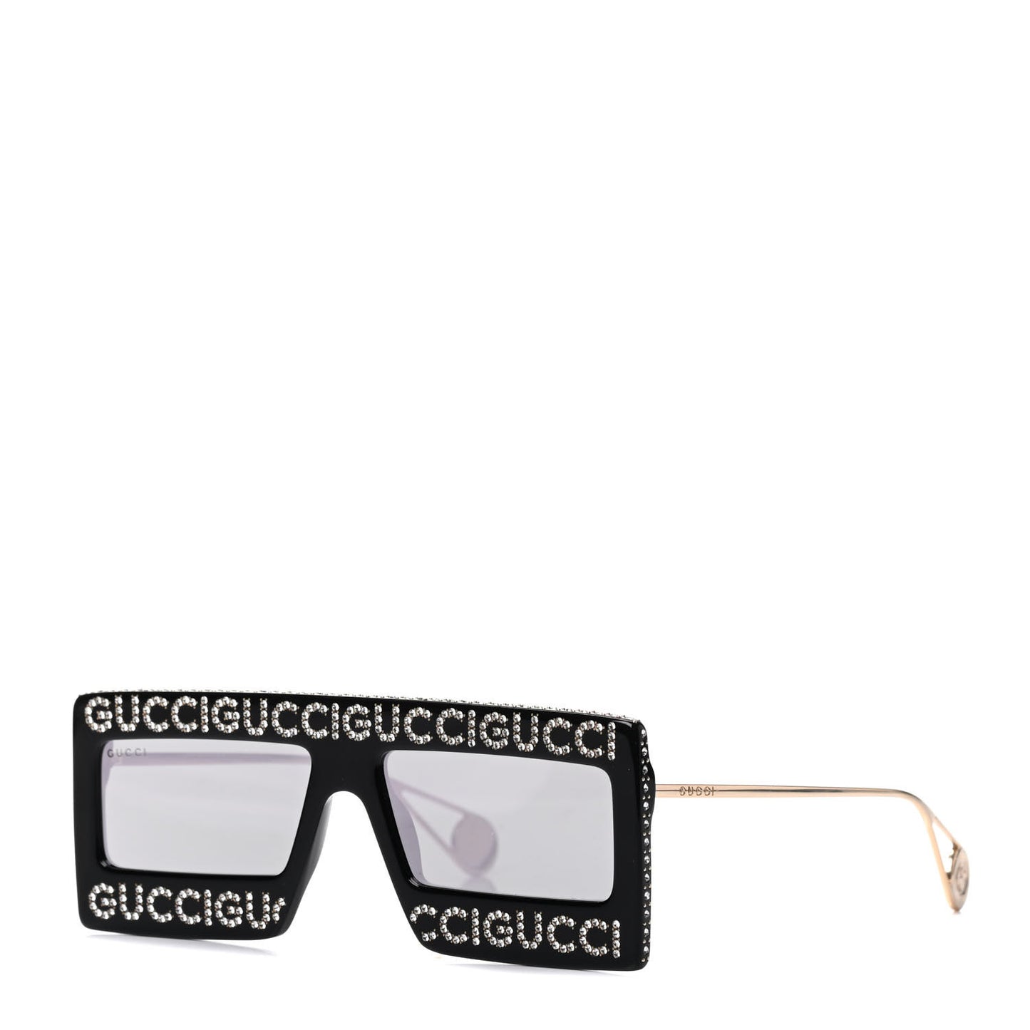 Acetate Crystal Mask-Frame Sunglasses GG0431S Black