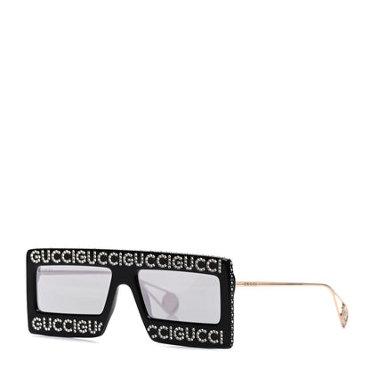 Gucci Acetate Crystal Mask-Frame Sunglasses GG0431S Black 1 of 6