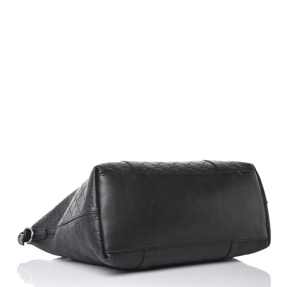 Gucci Guccissima Large GG Charm Convertible Dome Satchel Black 4 of 12