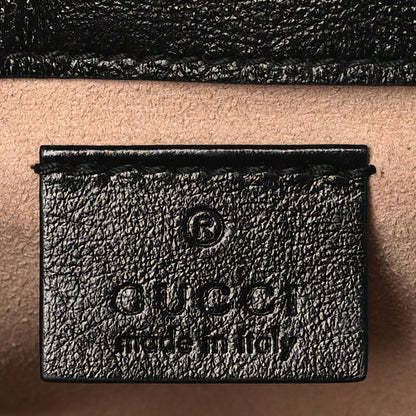 Gucci Vintage Effect Calfskin Matelasse Diagonal Striped Mini Torchon GG Marmont Shoulder Bag Black Beige 6 of 10